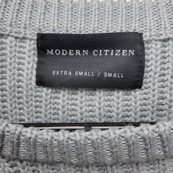 Modern Citizen Cable Knit Cotton Blend Ribbed Sweater Cropper Pullover Size XS/S - Picture 10 of 11